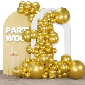 PartyWoo Gold Balloons 123pcs Different Sizes of 18 12 10 5 Inch Gold Balloon Arch Kit Garland for Birthday Wedding Anniversary Baby Shower Graduation Retirement Casino Party Decorations Gold-G101