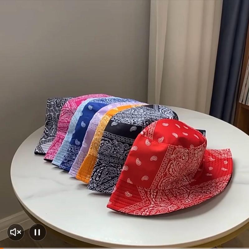 Women's Vibrant Double-Sided bandana  Bucket Hat - Sun Protection & Thermal Winter Hat