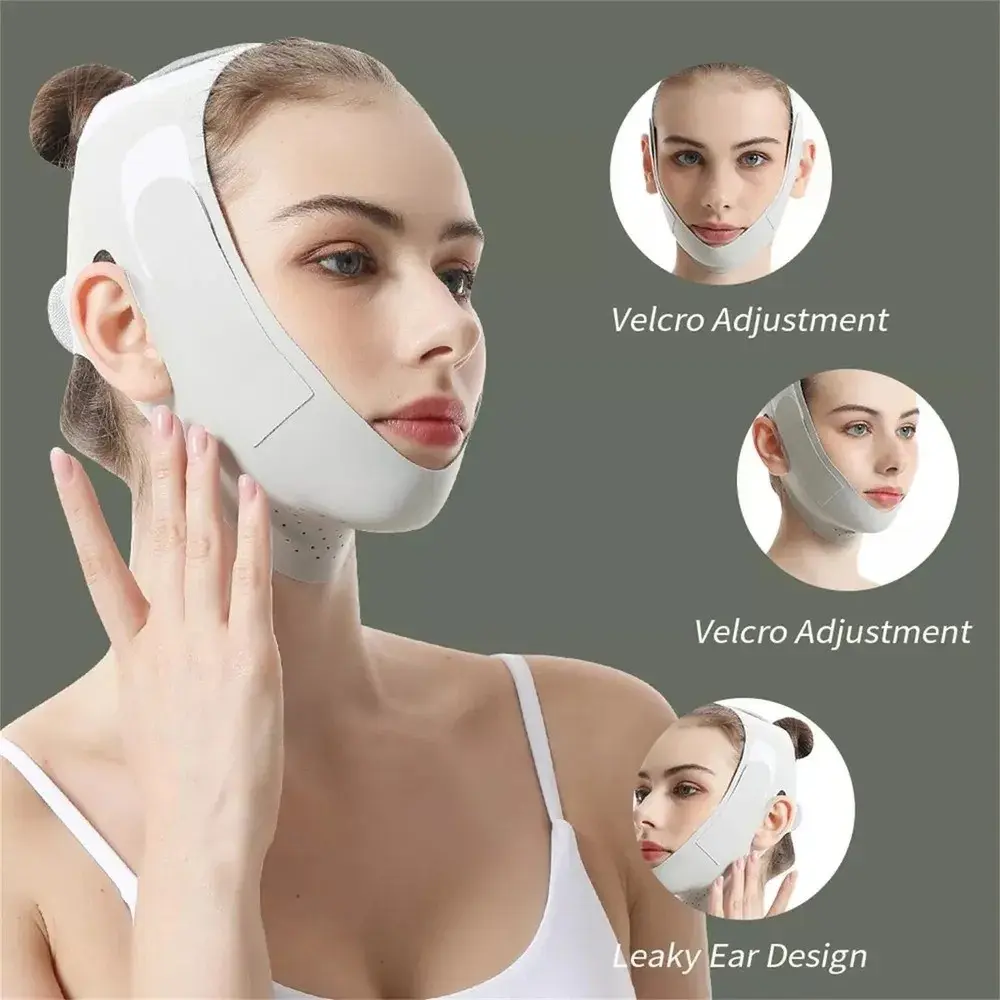 Reusable Sports Face Mask, Comfortable Adjustable Facial Lifting Band, Jawline Shaper, Improves Double Chin and Jawline, Sleep Mask for Better Skin Tone
