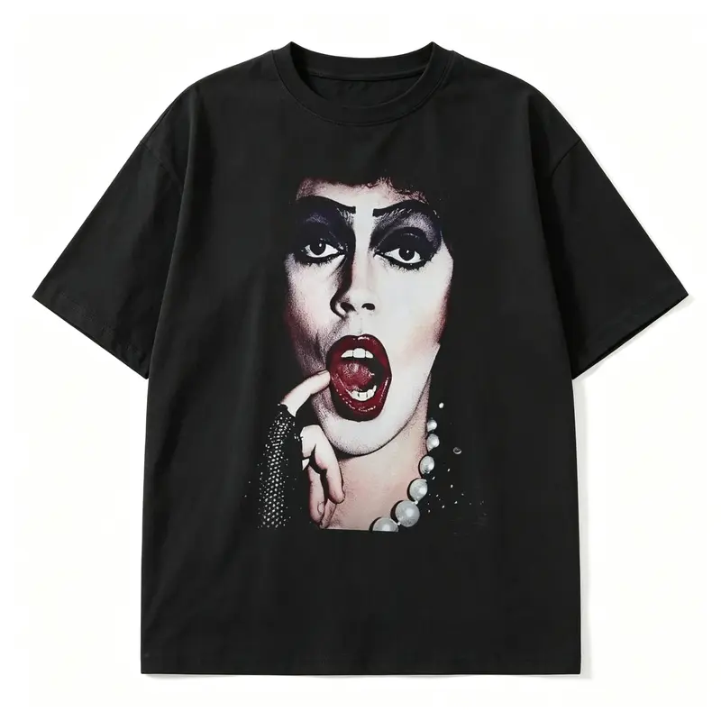 Tim Curry Memorial T-Shirt, Actor Tribute Horror Movie Fan Gift, Frank-N-Furter Rocky Horror Vintage Comic Halloween Fan Tee