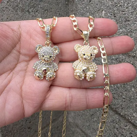 osito hermoso pendant 14k gold plated necklace