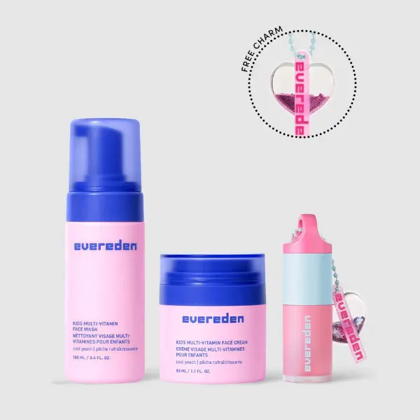 Evereden – Happy Skin & Lips Routine | Kids Face Wash, Face Cream & Tinted Lip Oil | For Ages 6+