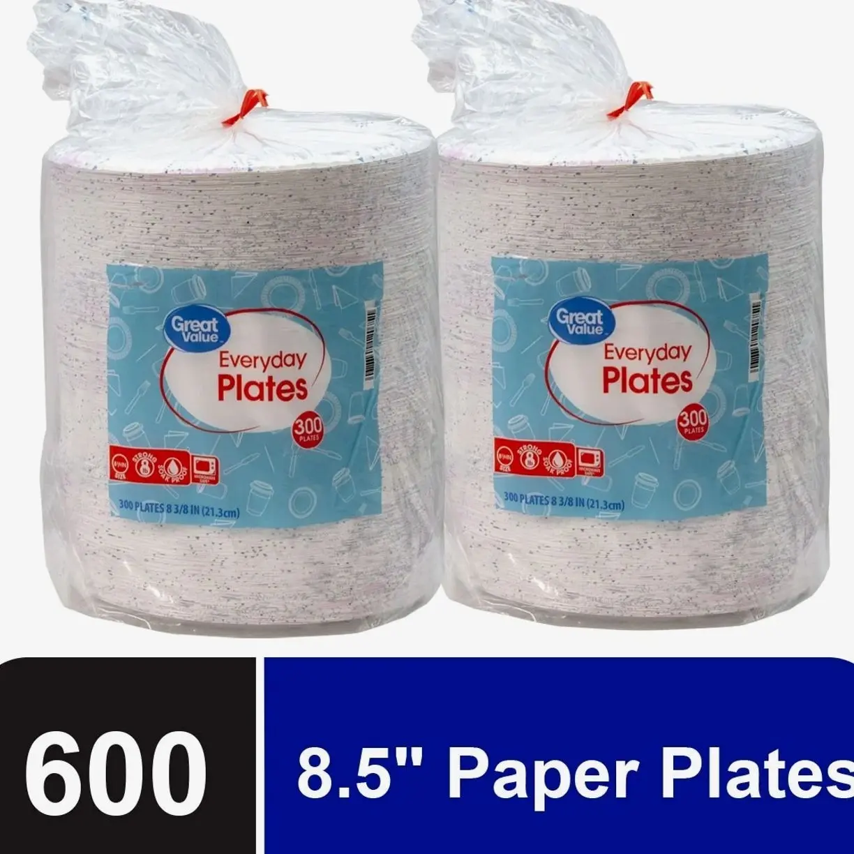 Everyday Disposable Paper Plates 600 Count Heavy Duty Dinner Plates for Parties Picnics BBQ Events and Daily Use