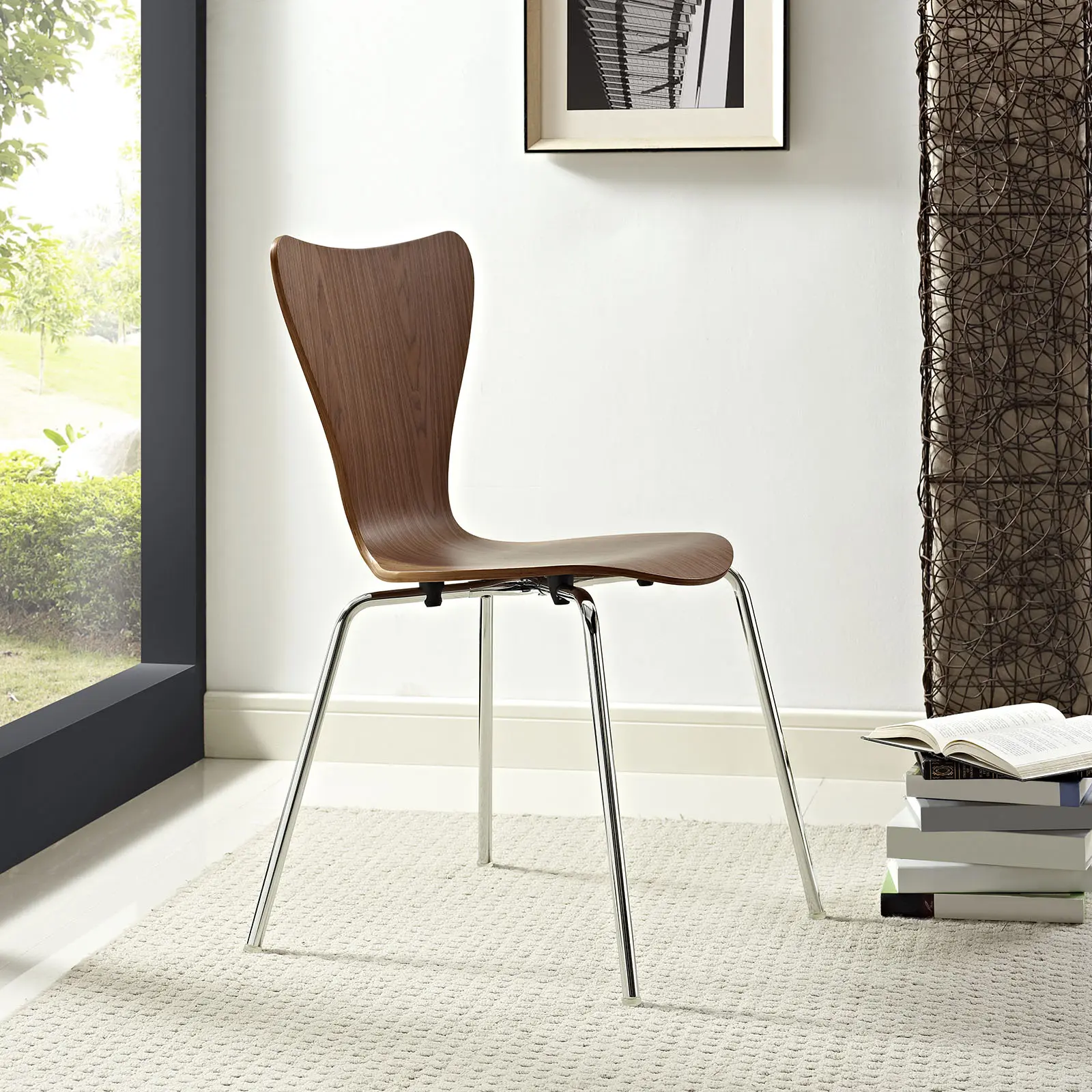 Modway Ernie Dining Side Chair in Walnut Modway Ernie Dining Side Chair in Walnut