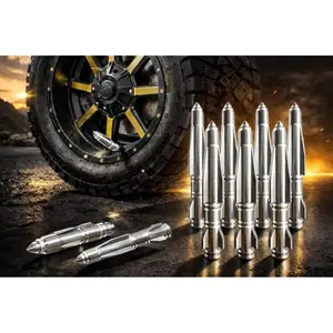 8PCS 85mm Spike Tire Valve Caps – Extended Aluminum Stem Covers for Trucks, SUVs & Off-Road Vehicles