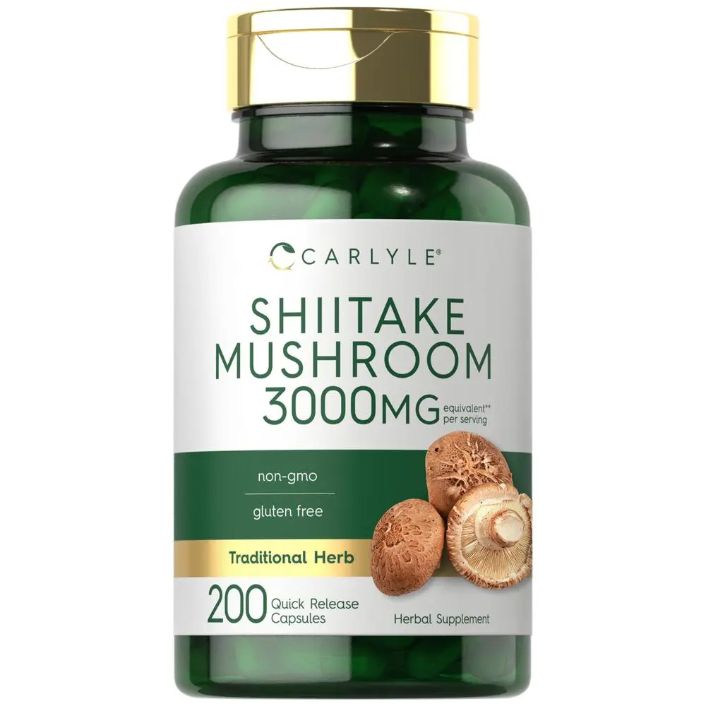 Carlyle Shiitake Mushroom Extract | 3000mg | 200 Capsules | Non-GMO, Gluten Free Carlyle Shiitake Mushroom Extract | 3000mg | 200 Capsules | Non-GMO, Gluten Free