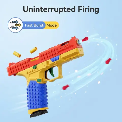 G17-Style ABS Plastic Assembleable Soft Bullet Gun Toy Assembly Kit - BPA-Free, Latex-Free, Recoil Firing, Continuous Shell Ejection, Mechanical Linkage, Dual Gameplay Mode, Tactical Blaster for 10–12 Years, Teen Boy Gift, Toys for Boys, Tactical Fun