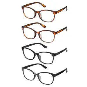 NEOISM Light Glasses for Women and Man, 2/4 Pack Square Blue Light Eyeglasses for Work Student Daily, Computer Glass , Gift Men's Rectangle frames，No-Makeup Essential，Computer Blue Light Blocking Glasses for Anti Eyestrain UV