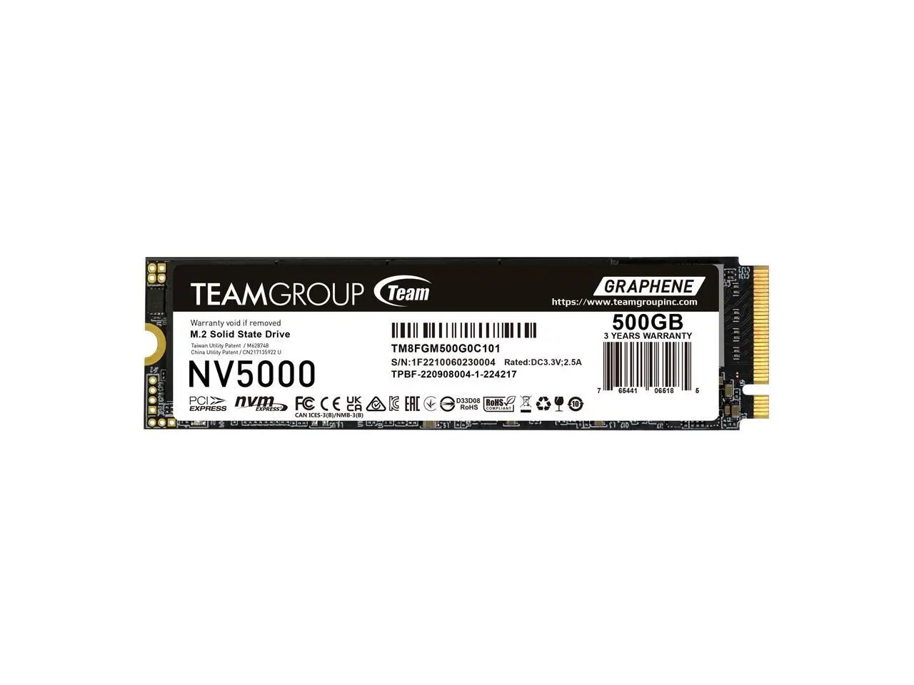 Team Group NV5000 M.2 2280 500GB PCIe 4.0 x4 with NVMe Internal Solid State Drive (SSD) TM8FGM500G0C101 Team Group NV5000 M.2 2280 500GB PCIe 4.0 x4 with NVMe Internal Solid State Drive (SSD) TM8FGM500G0C101