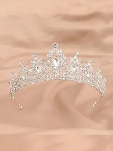 1pc Fashionable Crystal Bridal Crown, Baroque Luxurious Rhinestone Tiara, Suitable For Wedding & Party Bridal Dress Headband & Accessory, Wedding Gift Valentine's Day Accessories