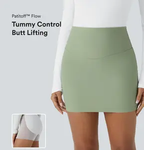 Halara Patitoff Flow Pet Hair Resistant High Waisted Tummy Control Butt Lifting 2-in-1 Bodycon Mini Casual Skirt