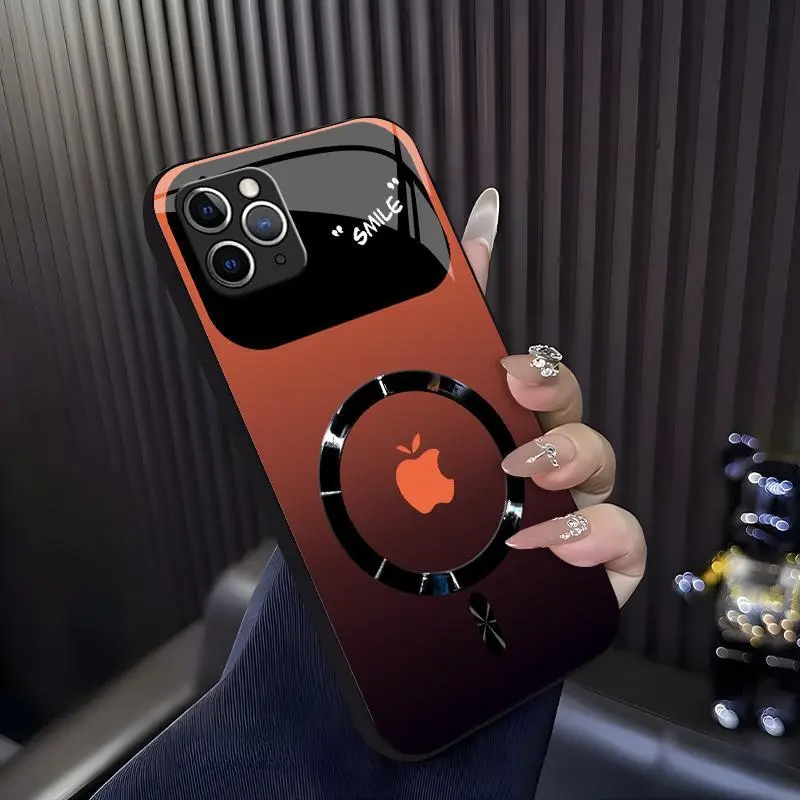 Glossy Mirror Lens "SMILE" Series Luxury Gradient MagSafe Shockproof Cellphone Casing, Smartphone Protector for iPhone 11 Pro (Model 952) - Mobile Phone Accessories