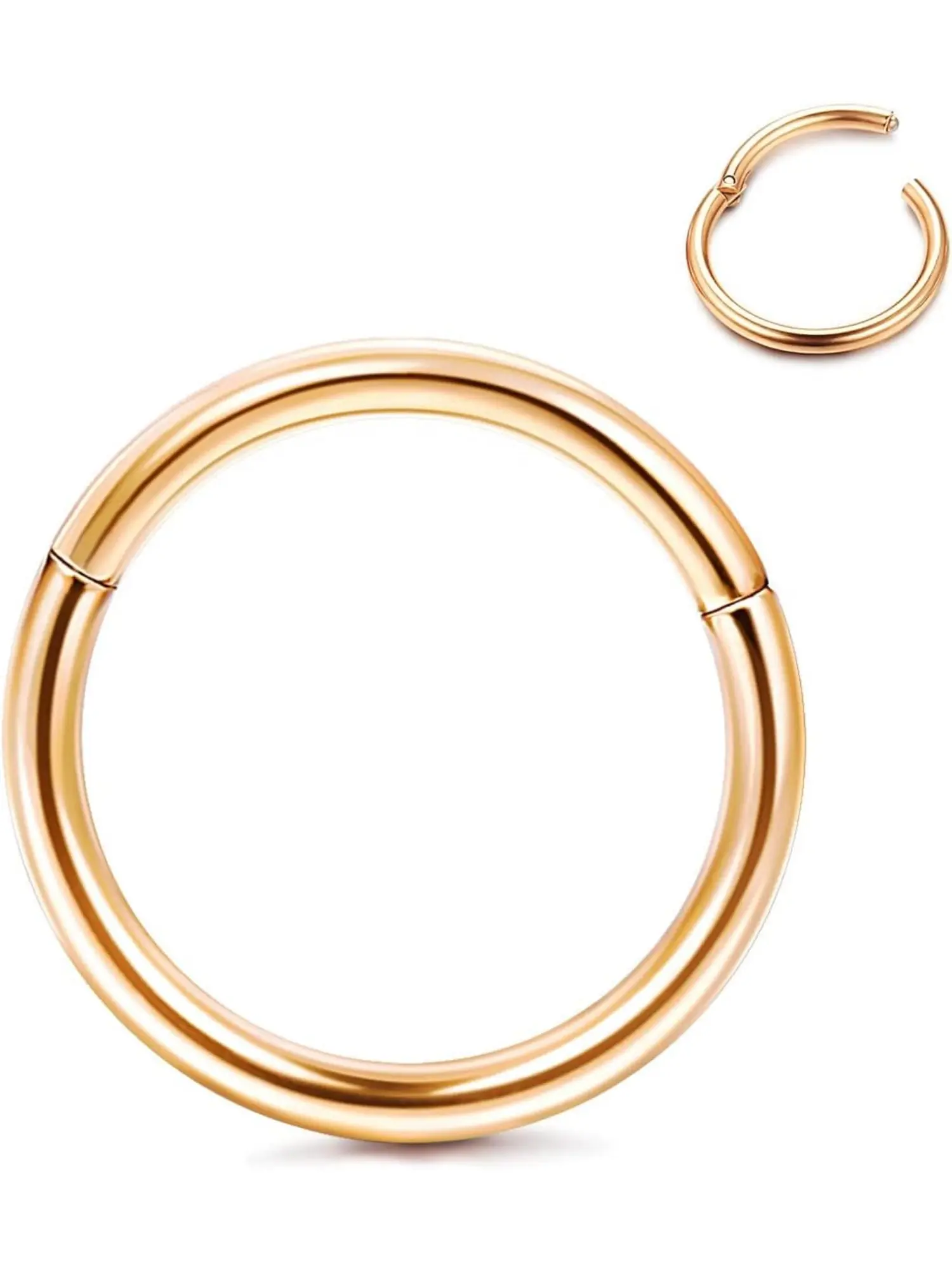 1 Piece G23 Titanium Hypoallergenic Nose Ring Jewelry for Women Men Hoop Septum Helix Cartilage Ring Lip Rings Body Piercing Jewellery Earrings 14G 16G 18G 20G Thickness 6mm To 14mm Diameter