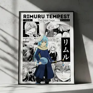 Rimuru Tempest Anime Poster, Slime Datta Ken Manga Wall Artwork Prints, Home Decor Gift