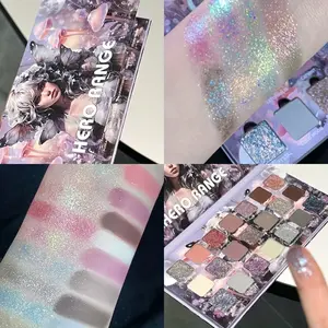 ！HERORANGE Anime Flower Fairy 21-Color Eyeshadow Palette - Sparkling Shimmer, Matte & Metallic | Beginner-Friendly, No Fallout | Long-Lasting & Easy Removal | Perfect Christmas Makeup Gift Set