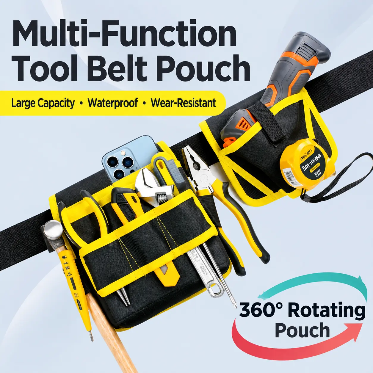 Magnetic Tool Belt for Men, 26 Pockets Heavy Duty Tool Pouch, Magnet Holster Utility Toolbelt Adjustable Waist Holder for Handyman Contractor Mechanic Plumber Carpentry