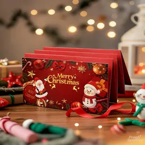 4 Pack Christmas Santa Dollar Folding Red Envelopes Gold Stamping Gift Pack with Ribbon 6 Slot DIY Holiday Cash Envelopes for Party and Festive Decorations,Money Christmas Cards with Envelopes,Surprise Christmas Gifts,Birthday Gifts Xmas Party Supplies
