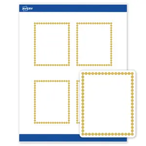 Avery Printable Rectangle Labels, Gold Beads, 4" x 3-1/3", Matte White Rectangle Labels, Permanent, Laser/Inkjet, 40ct, Great for Product Labels