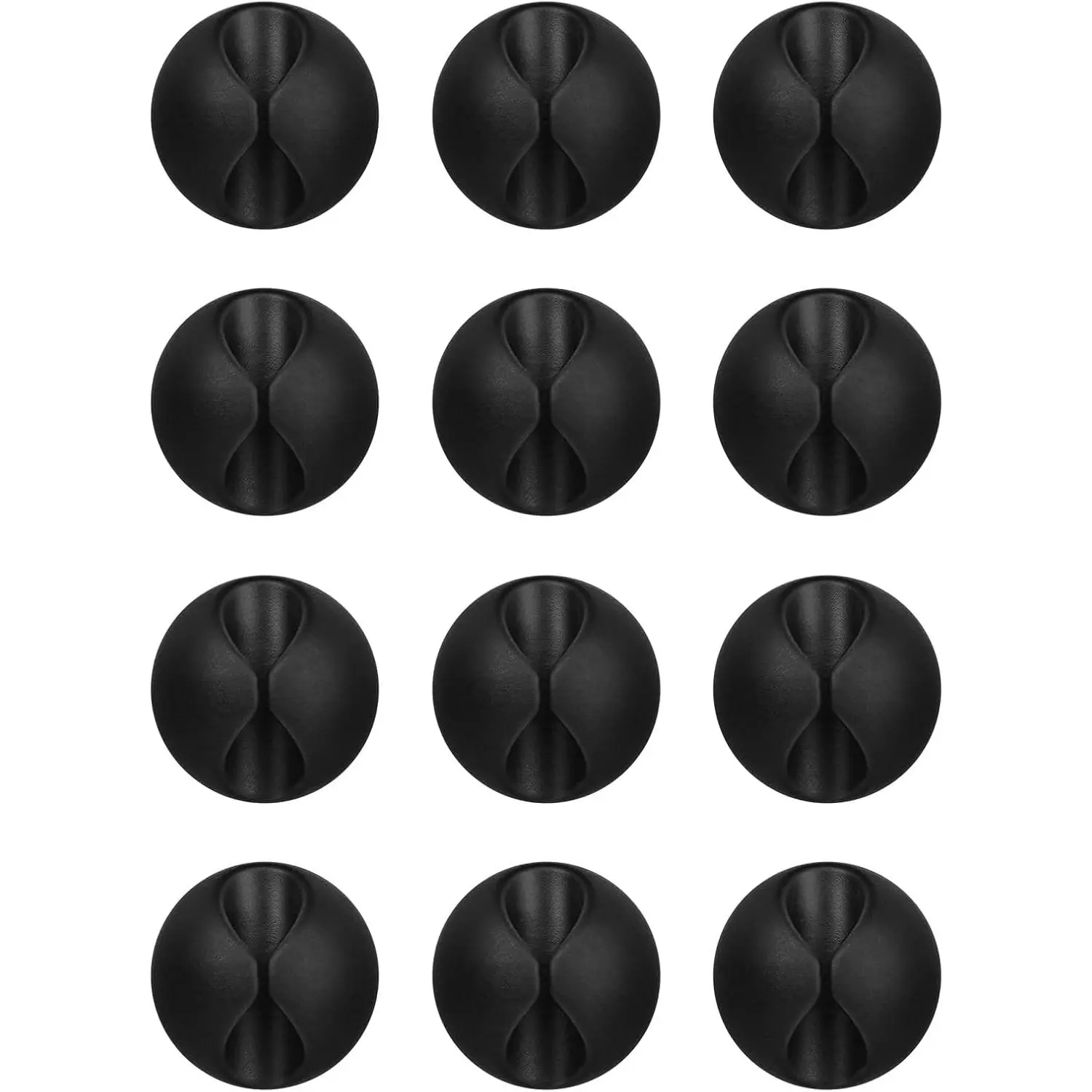 Cord Holder Cable Holder, 12PCS Black Adhesive Cable Clips Cord Organizer Charger Holder Wire Management Keeper for Nightstand, Office, Desk or Mouse