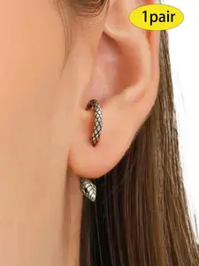 Snake Design Piercing Earrings, Snake Motif Earrings, Punk Style Dangle Earrings for Women & Girls, Fashion Jewelry for Party, Daily Decor, Trendy All-match & Exquisite Jewelry for Birthday Gift
