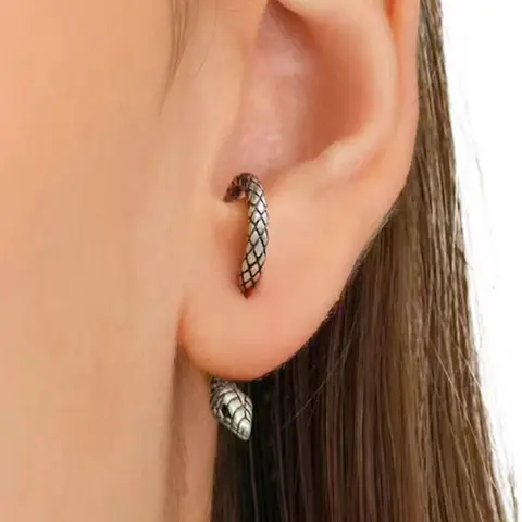 Snake Design Piercing Earrings, Snake Motif Earrings, Punk Style Dangle Earrings for Women & Girls, Fashion Jewelry for Party, Daily Decor, Trendy All-match & Exquisite Jewelry for Birthday Gift