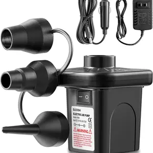 SLOOSH Electric Air Pump for Inflatables, Quick-Fill Inflator Deflator with 3 Nozzles, Portable Air Mattress Pump for Beds, Pool Floats, Swimming Rings,Outdoor Camping Inflatable, AC/DC Adaptors