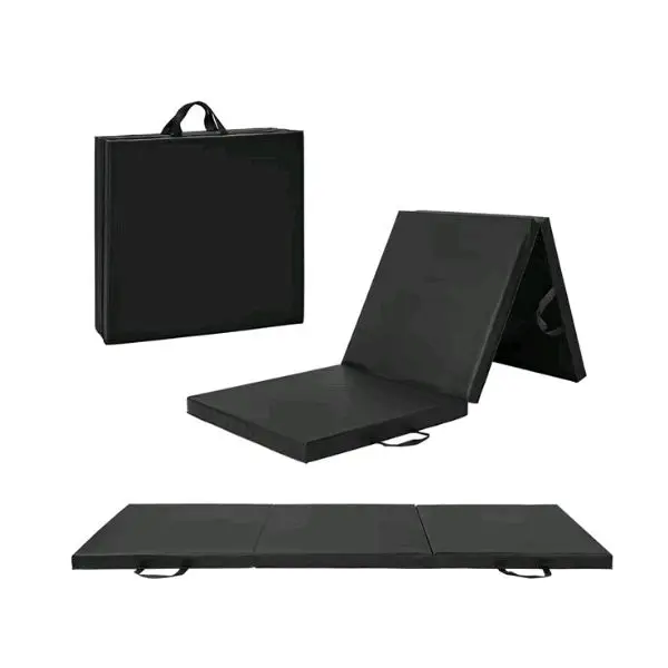 Tri Fold Gymnastics Mat Folding Exercise Mat Thick Exercise Mat Trifold Gym Mat Fitness Floor Mat Portable Workout Mat For Home Gym Yoga Pilates Gym Mats For Home Gym Gym Flooring Mats