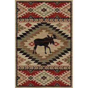 212 MAIN Mayberry Lodge King High Country Multicolor Rug, 5ft3in x 7ft7in, Polypropylene, Machine-Made, Stain-Resistant, Rustic-Style Indoor Rug
