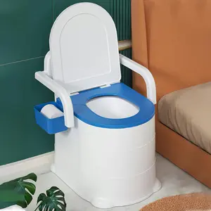 Portable Heavy-Duty Bedside Commode Squat Toilet with Armrests and Odor-Sealed Design for Elderly (Home & Bathroom Supplies)
