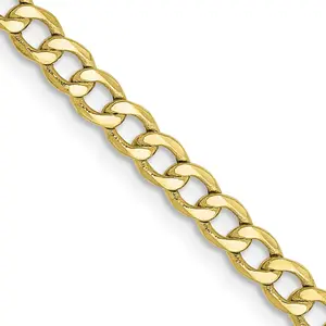 10K 3.35mm 18In Semi-Solid Curb Link Chain
