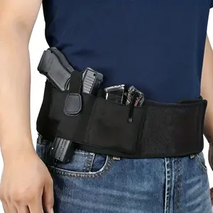 Men's Leather Belt Waist Holster with Magazine Pouch - Quick Draw, Soft Breathable Universal Pocket Carry Holster for Adult Handguns & Revolvers, Outdoor Carry Use