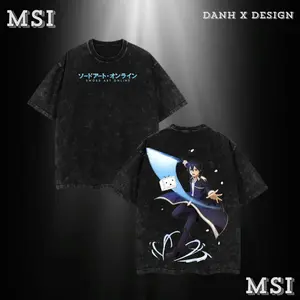 Kirito | Sword Art Online Washed Tee Hoodie Sweater Double Printed Black Swordsman Graphic — For Fightcore Fans, For Gift Drops That Cut Through Virtual Doubt