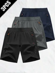 3-Pack New Summer Gym Shorts for Men, Thin Ice Silk Quick-Dry Casual Running Loose Fit Five-Quarter Pants, Outdoor Training Fitness Shorts