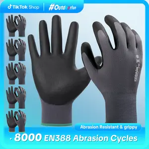 Kebada Work Gloves for Men and Women, W5 Nitrile Coated Safety Protective Gloves with Grip outdoorfun