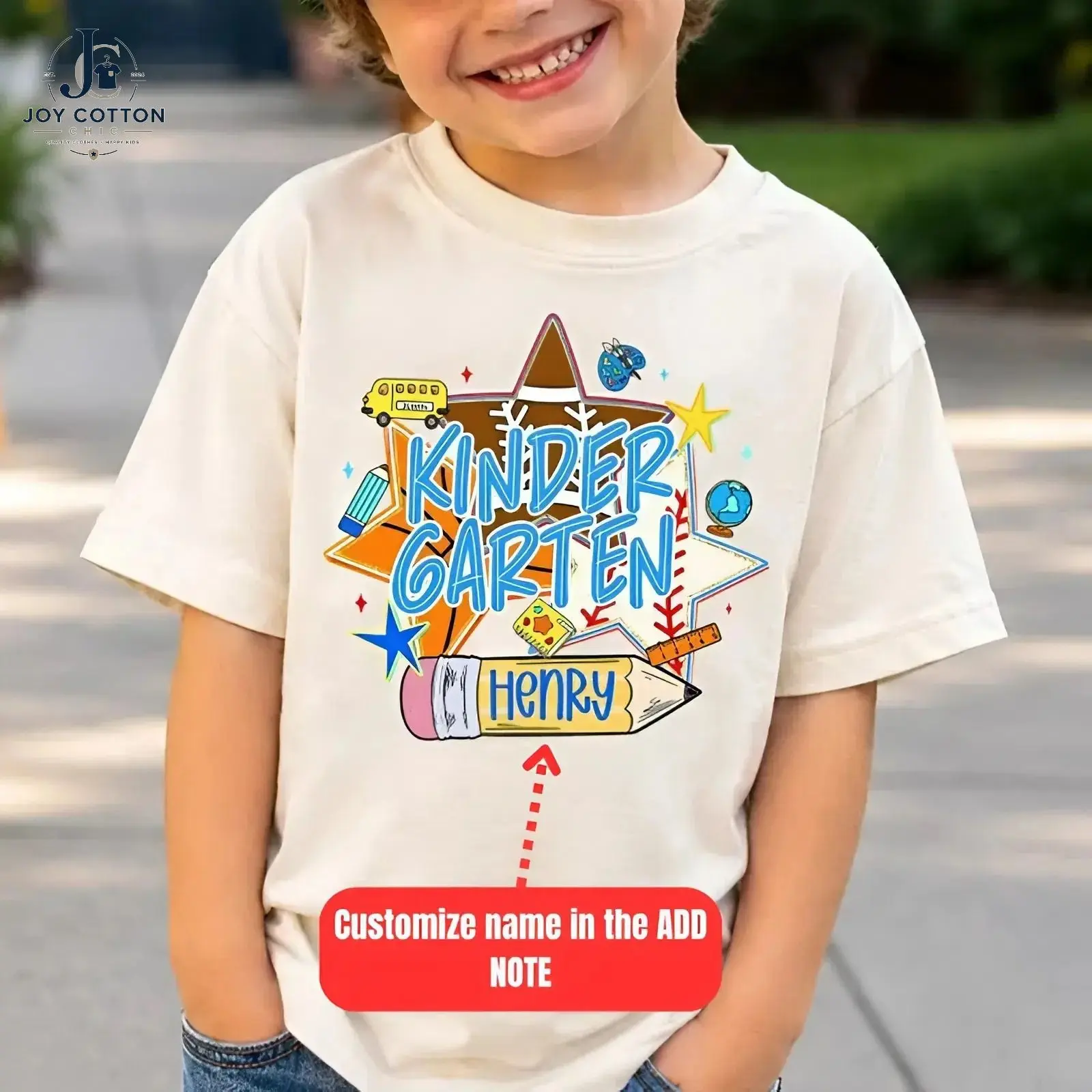 (Custom name) Youth & Adult Personalized Back to School Shirt, Kindergarten Pre-K to Fifth Grade Baseball Basketball Sports Tee, First Day by Joy Cotton Chic	