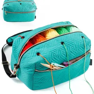 1PCS fabric needle and thread tool storage box, large capacity knitting yarn storage bag, portable handmade DIY storage bag