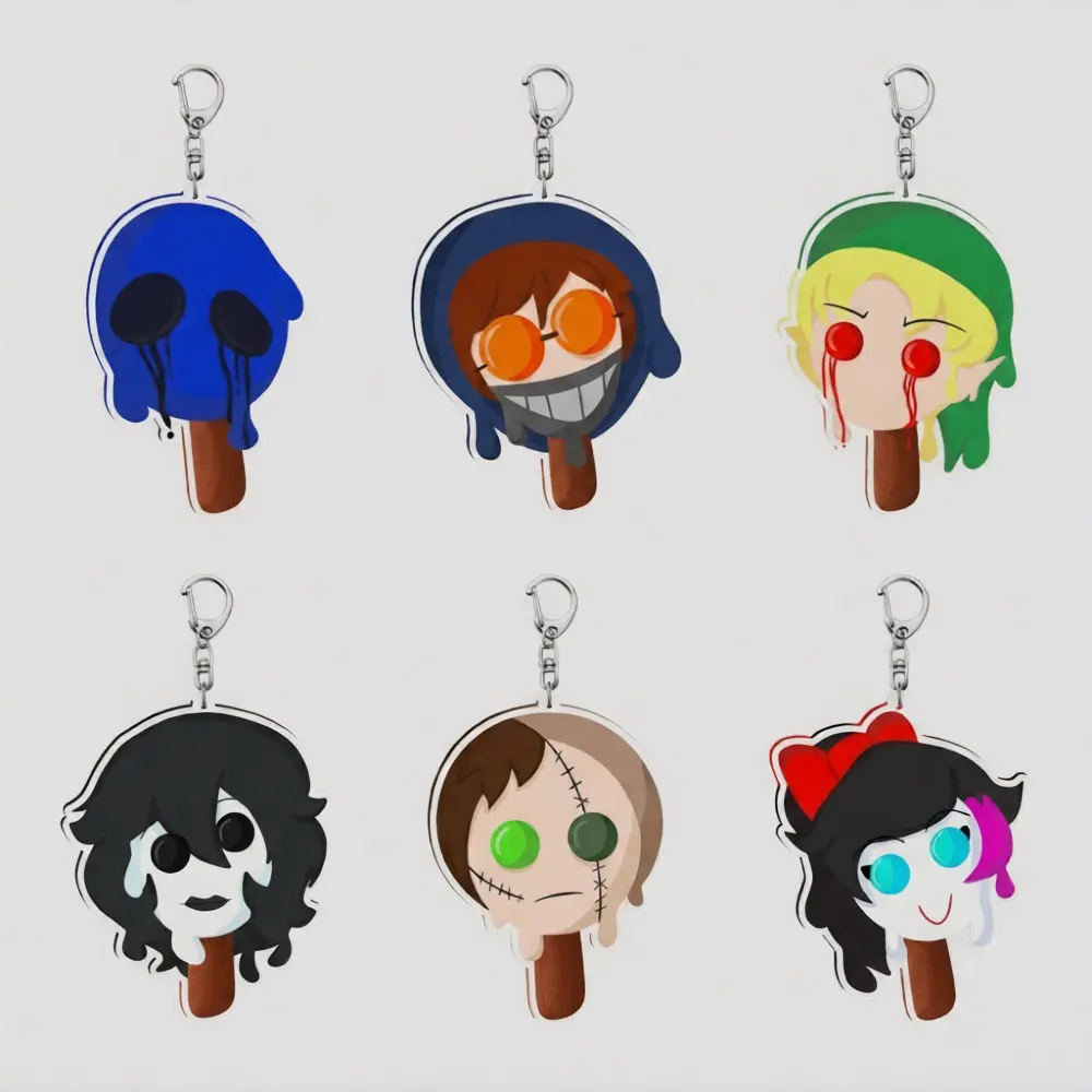 CREEPYPASTA | Eyeless Jack, Ticci Toby, Smile Dog, Slenderman, Ben Drowned, Jane The Killer, Jeff The Killer, Homicidal Liu, Nina The Killer Popsicle Keychain