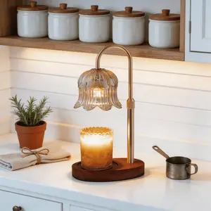 Auto Timer Candle Warmer Lamp - Height & Brightness Adjustable, Flameless Scent Warmer for Wax Melts, Modern Home Decor Light for Living Room, Bedroom, Fall & Winter Cozy Essential
