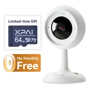 XPAI H30C Indoor Camera for Home 2.4G 3MP No Subscription Baby Monitor with 2-Way Audio Night Vision Human Motion Detection Free 64GB Card for Home Security