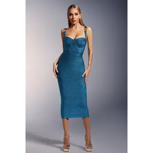 BellaBarnett Ziriy Sleeveless V-Neck Bandage Maxi Dress