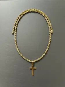 Men's Stainless Steel Cross Pendant Necklace, Fashion Jewelry for Party, Everyday Accessory, Trendy All-match & Exquisite Jewelry for Birthday Gift, Cross Necklaces