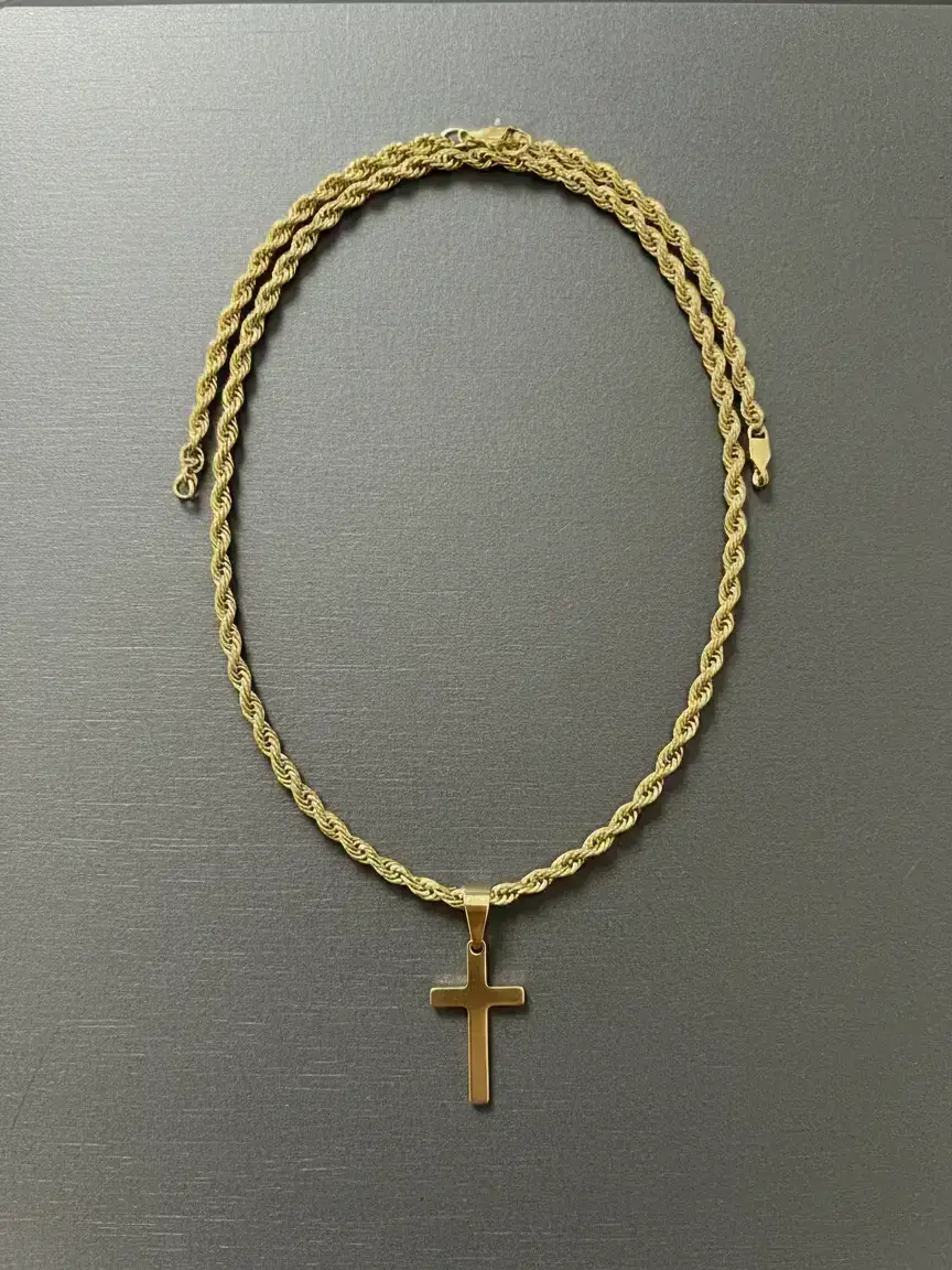 Men's Stainless Steel Cross Pendant Necklace, Cross Chain Design Fashion Jewelry for Party, Everyday Accessory, Trendy All-match & Exquisite Jewelry for Birthday Gift, Cross Necklaces, Faith Necklace