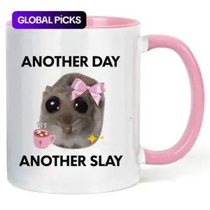 Funny Novelty Coffee Mug, Another Day Sad Hamster Meme Design, 11oz Ceramic Cup for Friends & Coworkers, Perfect Gift Idea for Christmas #GLOBAL PICKS