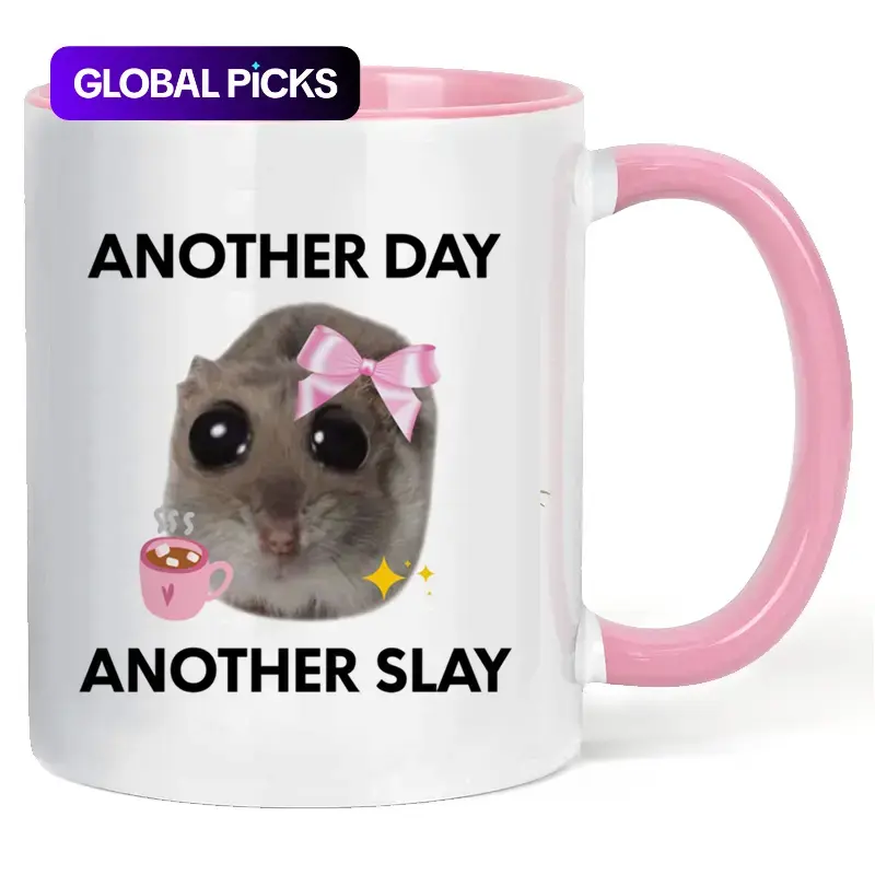 Funny Novelty Coffee Mug, Funny Mugs, Another Day Sad Hamster Meme Design, 11oz Ceramic Cup for Friends & Coworkers, Perfect Gift Idea for Christmas #GLOBAL PICKS