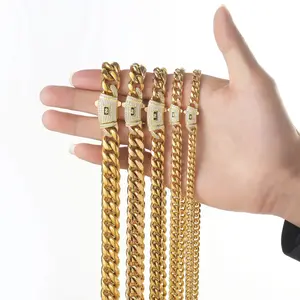 14K gold-plated Cuban necklace and bracelet combination set, new anti-rust technology, comfortable to wear and non-allergic.6mm/8mm/10mm/12mm/14mm can be selected.Suitable for leisure, business, entertainment and any other occasions