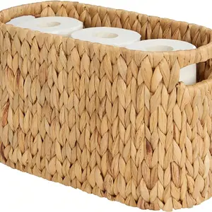 1pc Toilet Paper Storage Basket, Toilet Paper Holder with Storage, Coastal Bathroom Decor, Rattan Bathroom Accessories