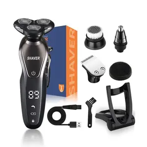 6 in 1 Electric Shaver, Rechargeable Rotating Shaver with Stainless Steel Blade, Multifunctional Shaver for Nose, Ear and Face Trimming, USB Rechargeable Shaver