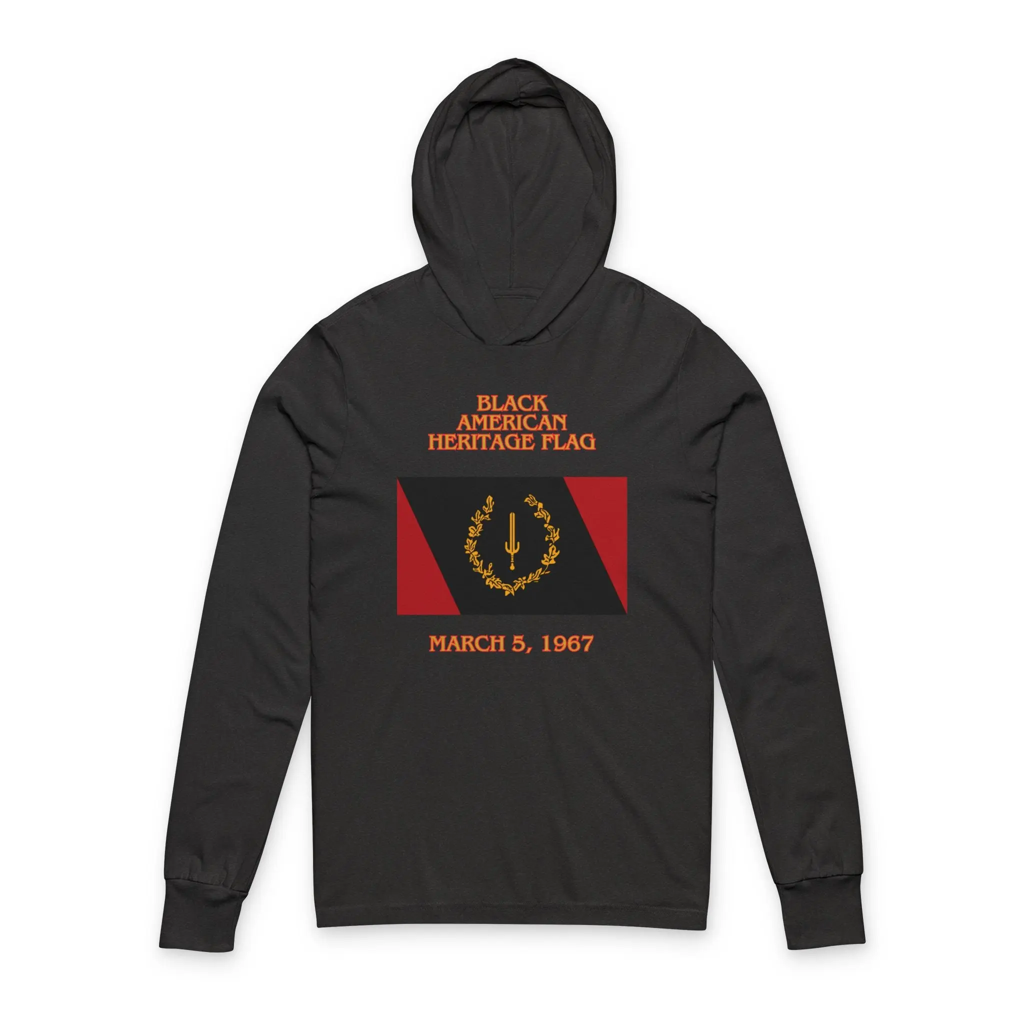 Black American Heritage Flag - Hooded Long Sleeve T-Shirt BC3512