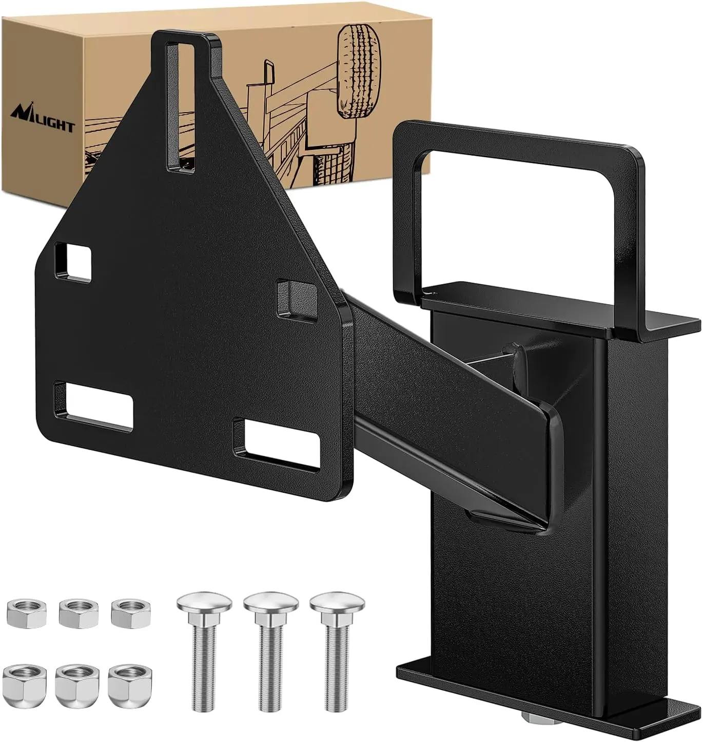 Nilight Spare Tire Carrier Mount Stake Pocket Boat 3-Nuts Trailer Bracket Utility Trailer Accessories Fits 4 & 5 & 6 Lugs Trailer Wheels on 4" 4.5'' 4.75'' 5'' 5.5''and 6'' Bolt Patterns 150 Lbs, Vehicle Accessories, Auto Parts Accessories