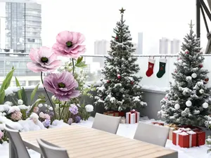 Giant   Flowers   Christmas Decorations ,Extra Large Standing Props for Unique Christmas Tree Base Decor & Home Living Room Holiday Backdrop. Perfect Christmas Gift Ideas for Women!